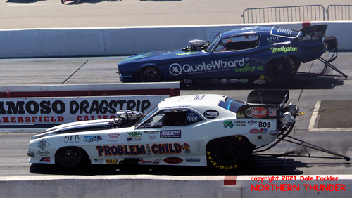 Billy Morris - AA/FC - #7000 - 
'Problem Child' (near lane) vs Michael Peck Jr. - AA/FC - #6591 - 'The Instigator' (far lane)